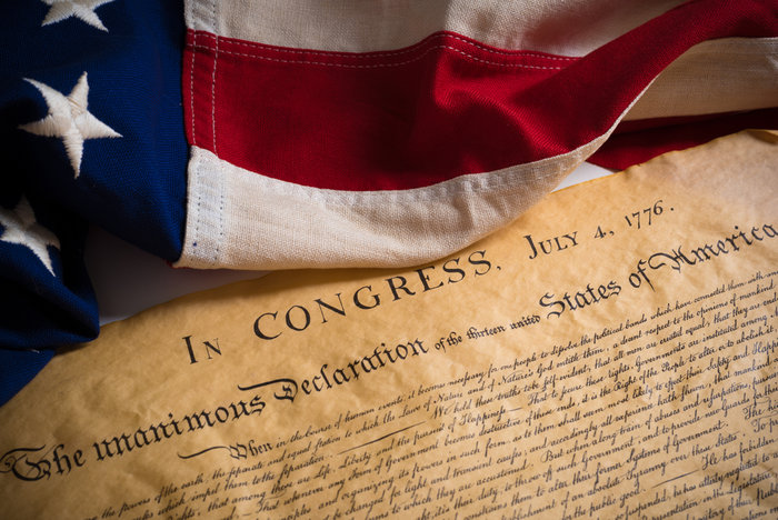 In what language was the Declaration of Independence first announced